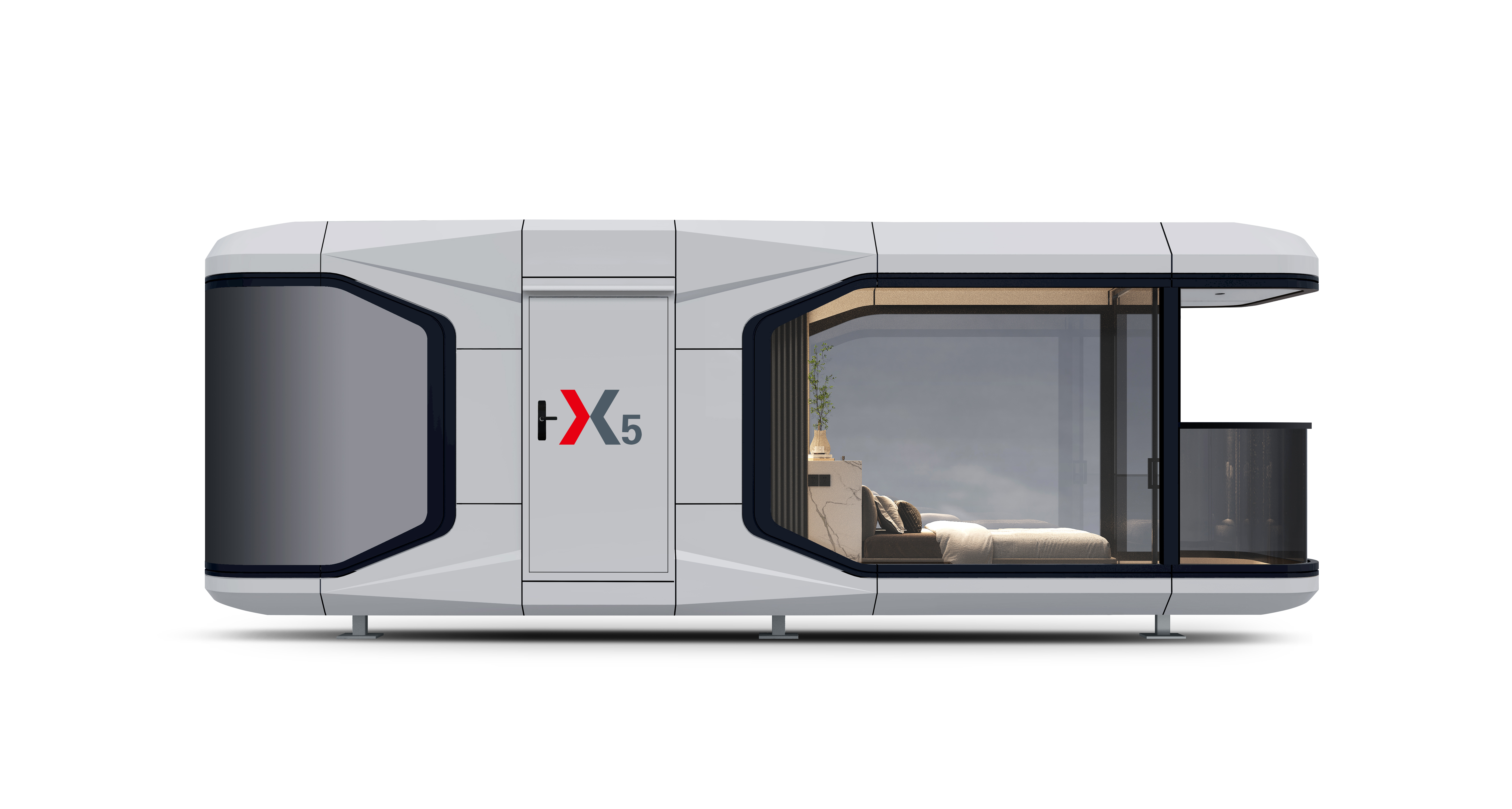 X5 太空舱 28㎡2-3 人全景智能旅居舱 带阳台轻奢移动房屋